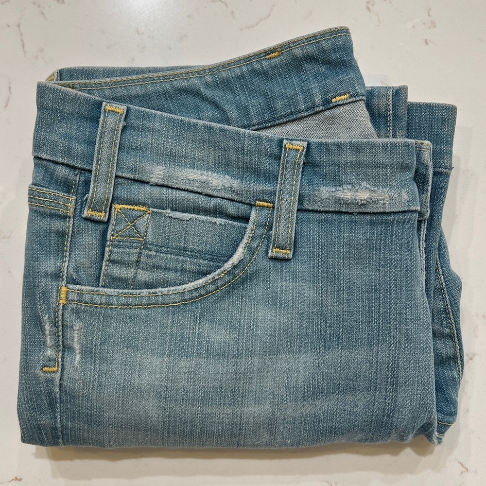Citizens of Humanity Carpenter Crossroad Cropped Distressed Jeans Size 29 FLAWED